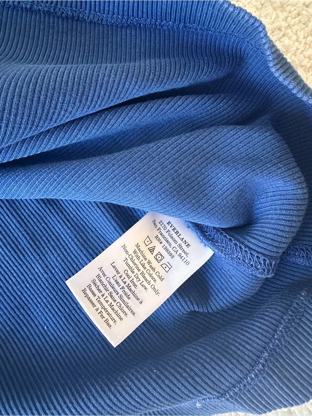 Everlane Classic Royal Blue Button-Up Ribbed Cardigan - Picture 3 of 8